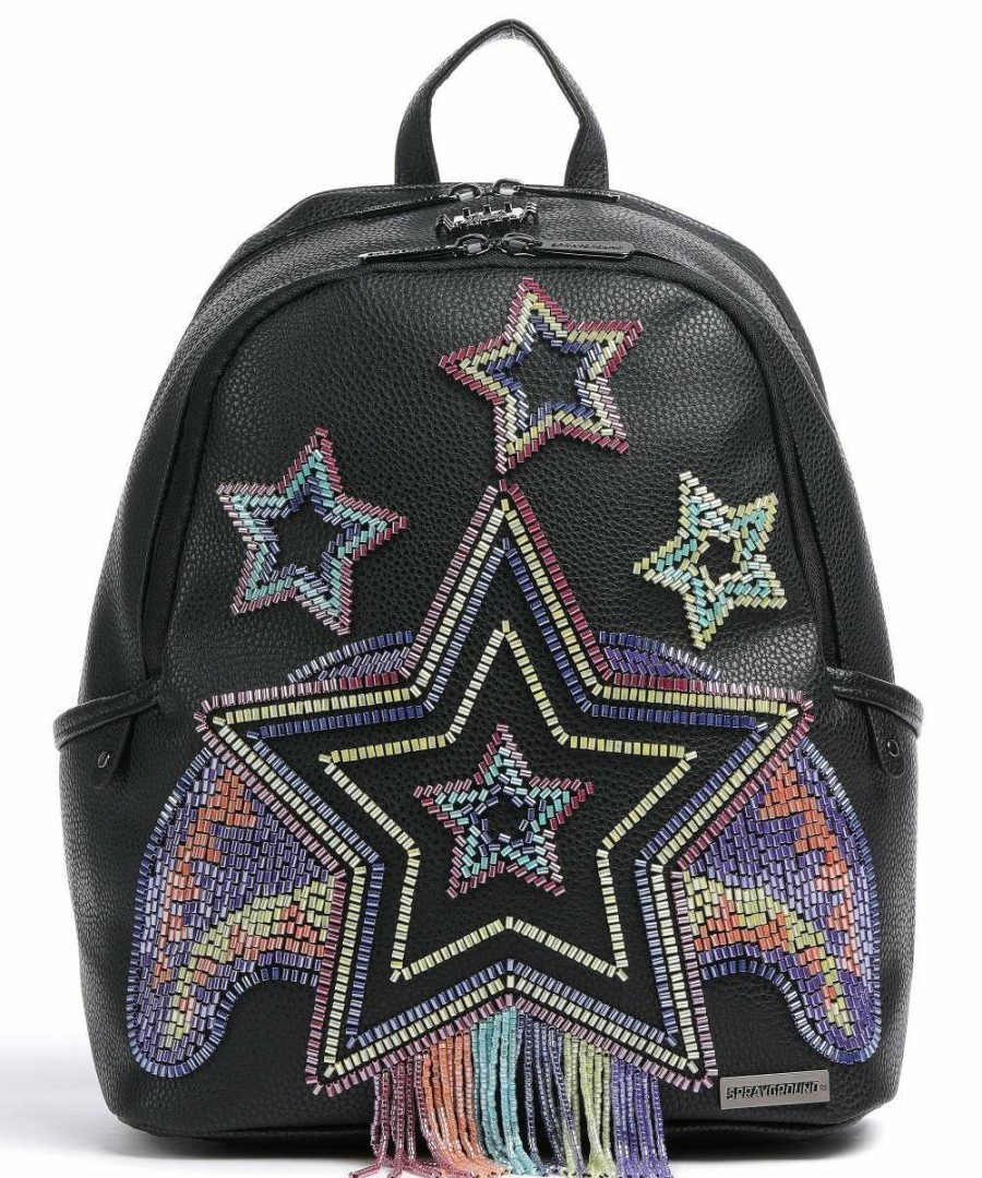 Backpacks * | Ai Beaded Shark Savage Backpack Backpack Synthetic Sprayground Discount Sale Black