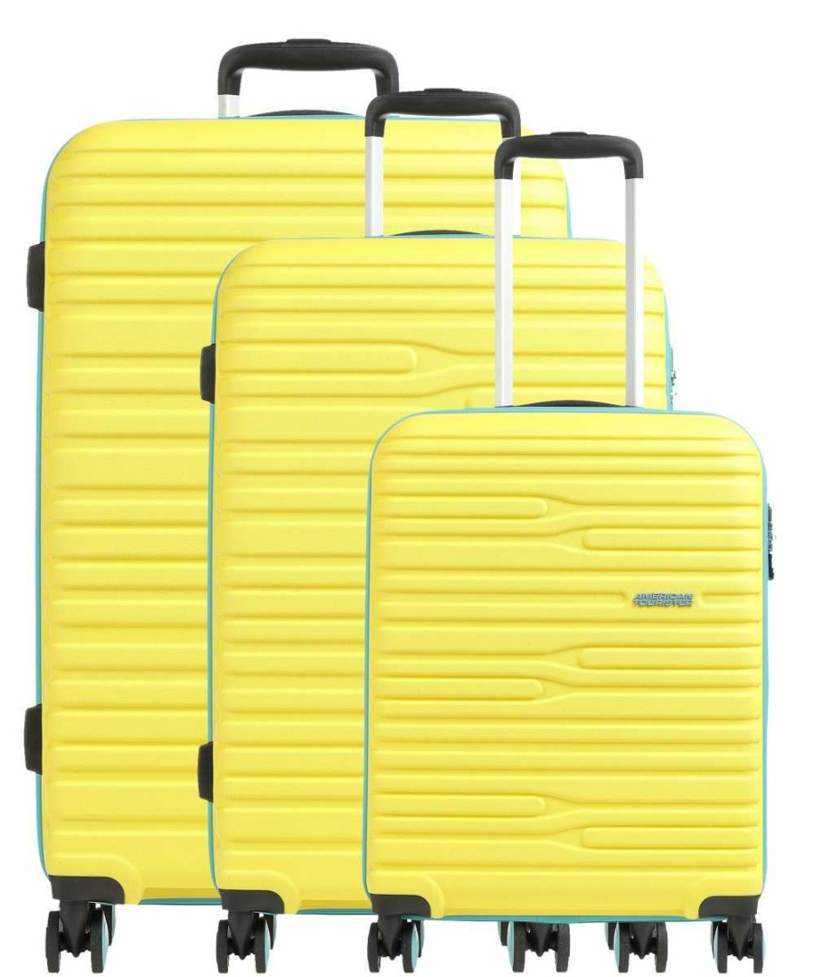 Luggage * | Wavestream Suitcase Set (4 Wheels) 78 American Tourister Best Sellers Yellow