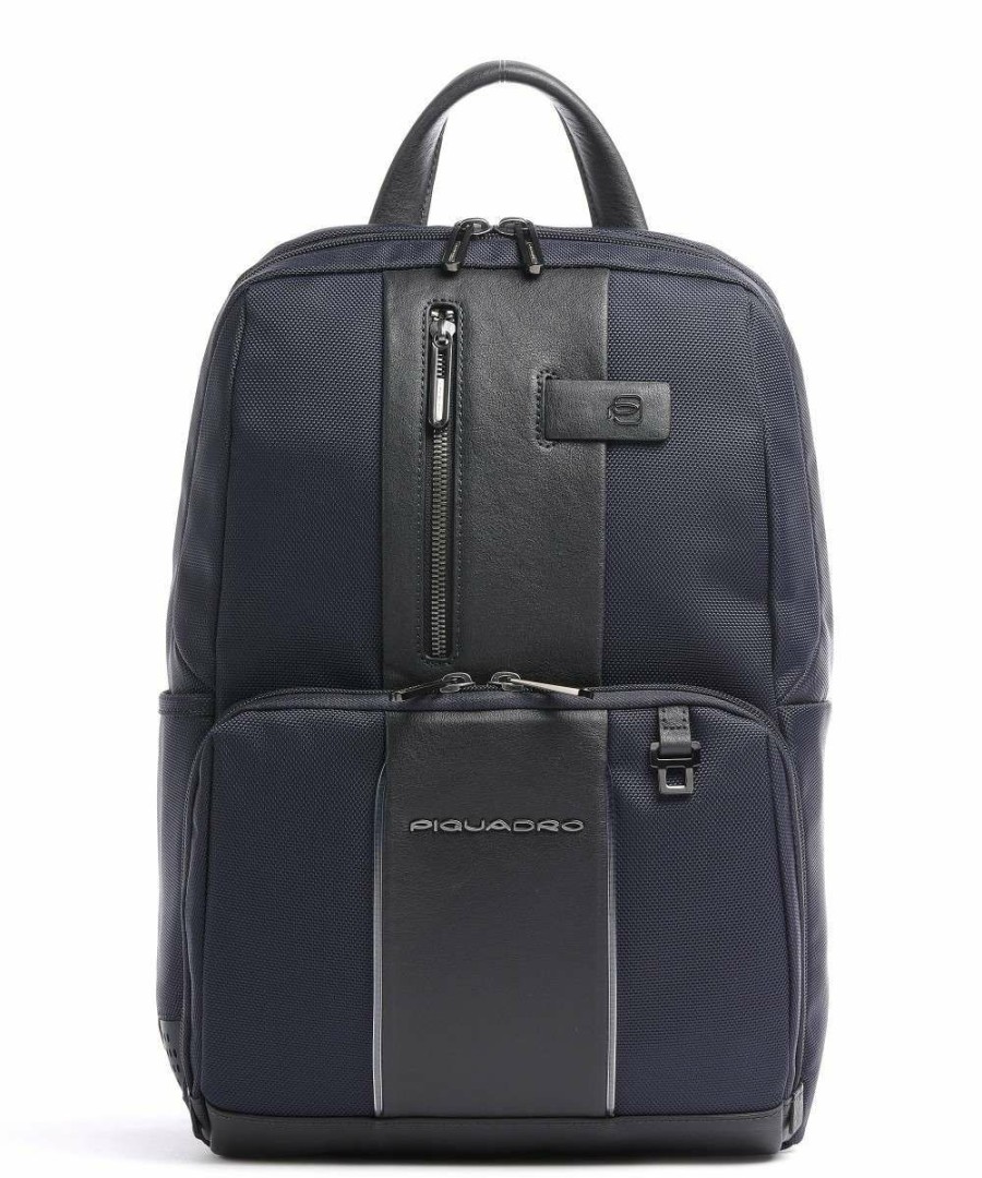 Business & Laptop * | Brief 2 Led Laptop Backpack 14 Nylon Piquadro Clearance Dark Blue