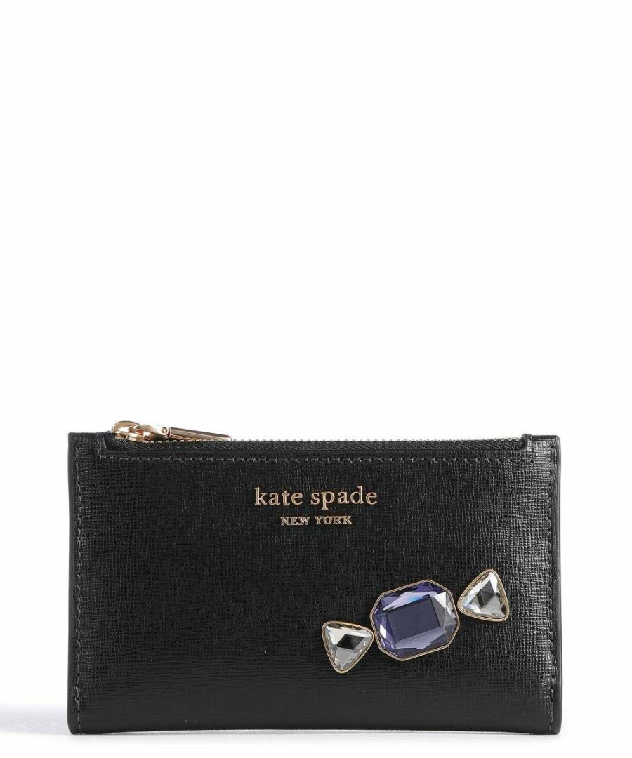 Accessories * | Gala Stone Wallet Saffiano Leather Kate Spade New York Cheap Black