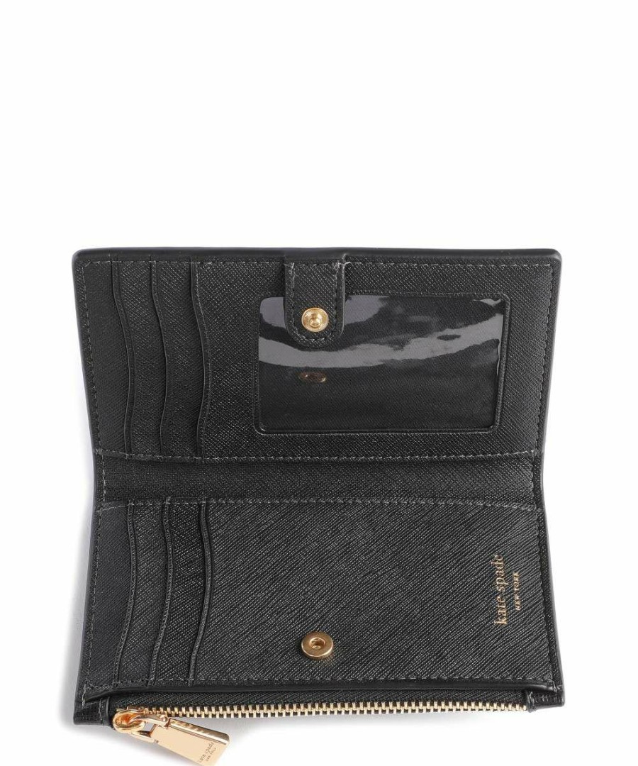 Accessories * | Gala Stone Wallet Saffiano Leather Kate Spade New York Cheap Black