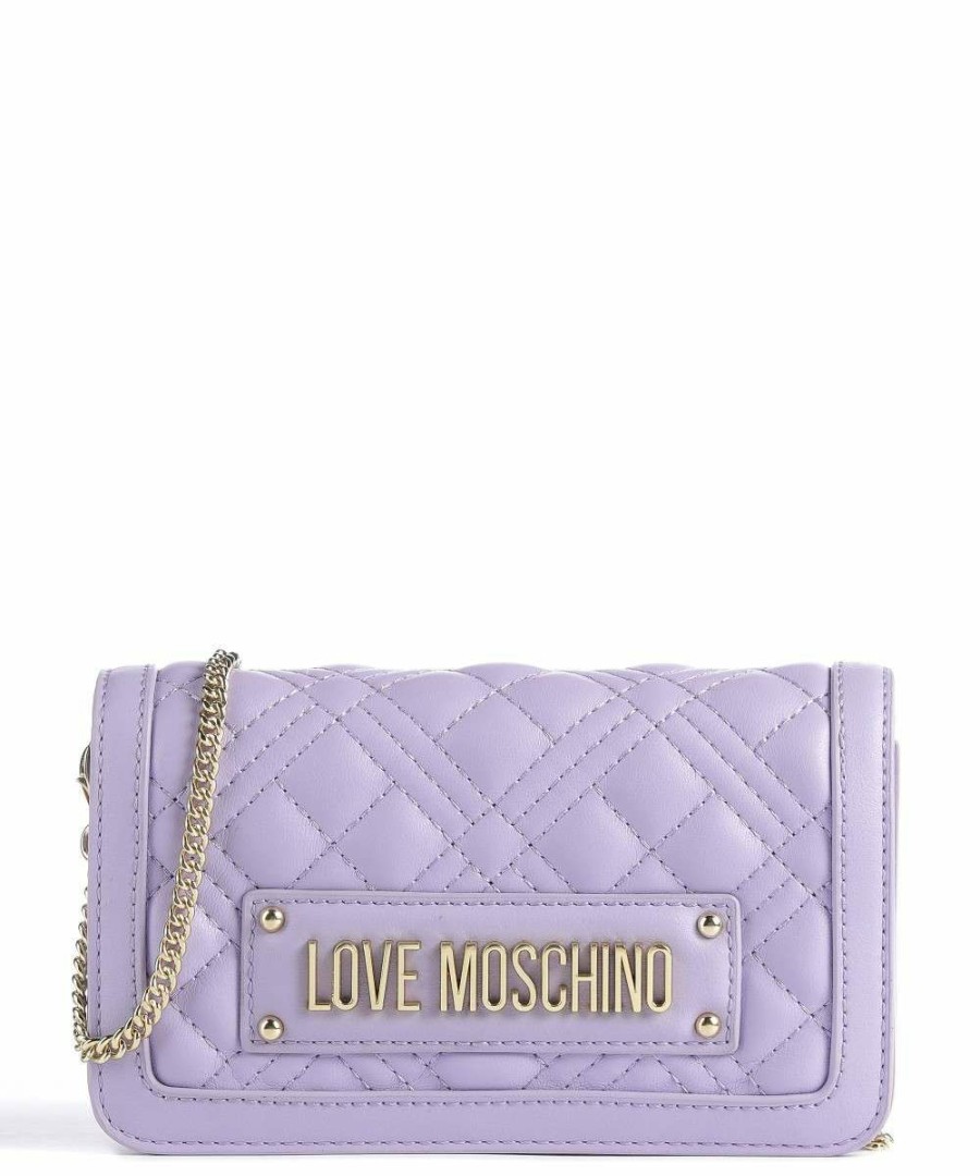 Bags * | Quilted Crossbody Bag Synthetic Love Moschino Excellent Quality Lavender