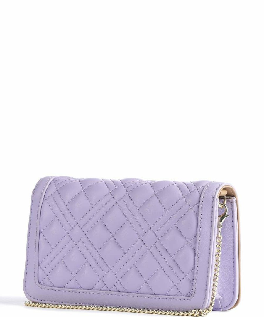 Bags * | Quilted Crossbody Bag Synthetic Love Moschino Excellent Quality Lavender