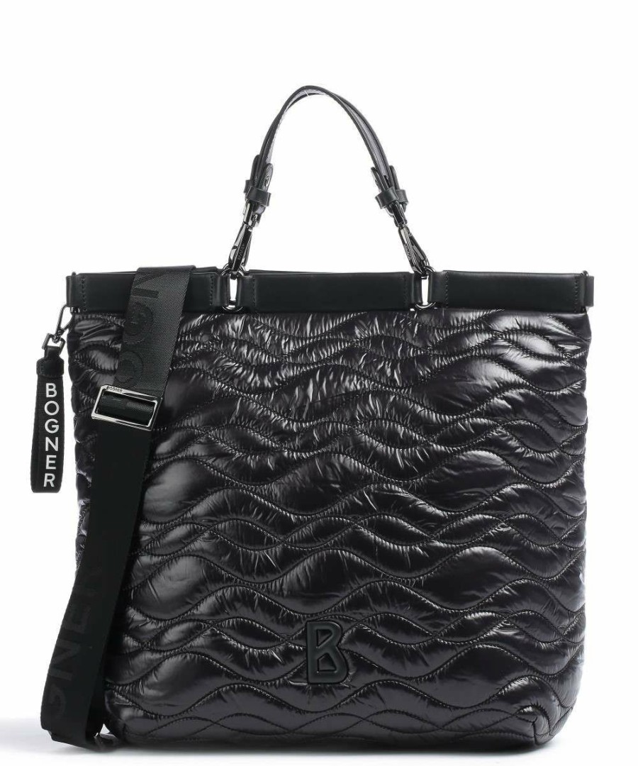 Bags * | Bavarian Wool Tote Bag Nylon Bogner Low Price Black