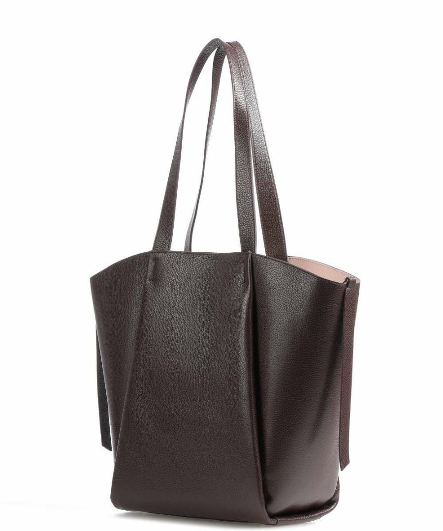 Bags * | Boheme Tote Bag Grained Leather Coccinelle Discount Sale Mahogany