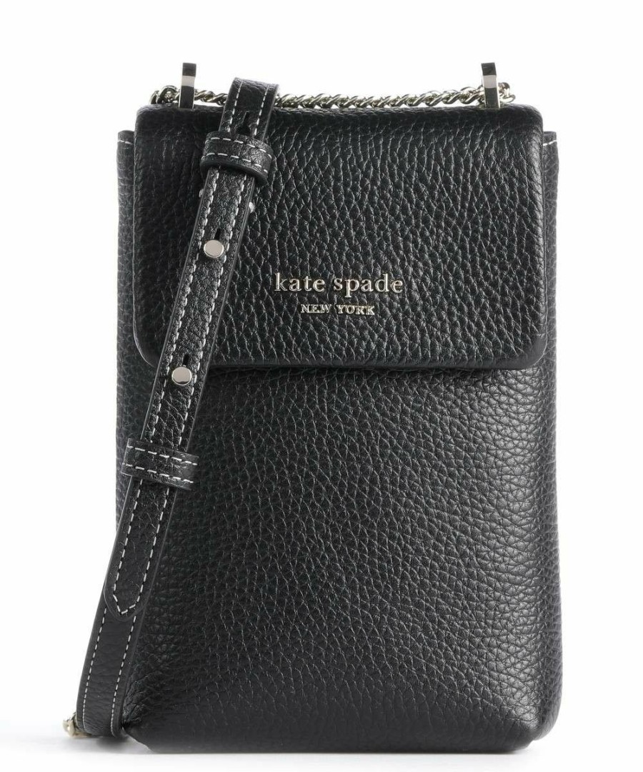 Bags * | Veronica Phone Bag Grained Leather Kate Spade New York Clearance Black