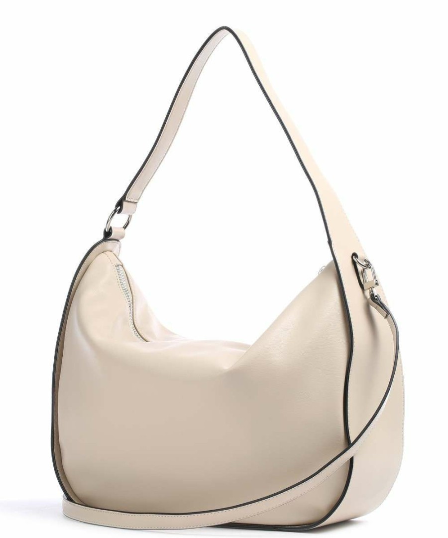 Bags * | Fria Hobo Bag Synthetic Seidenfelt Excellent Quality Beige