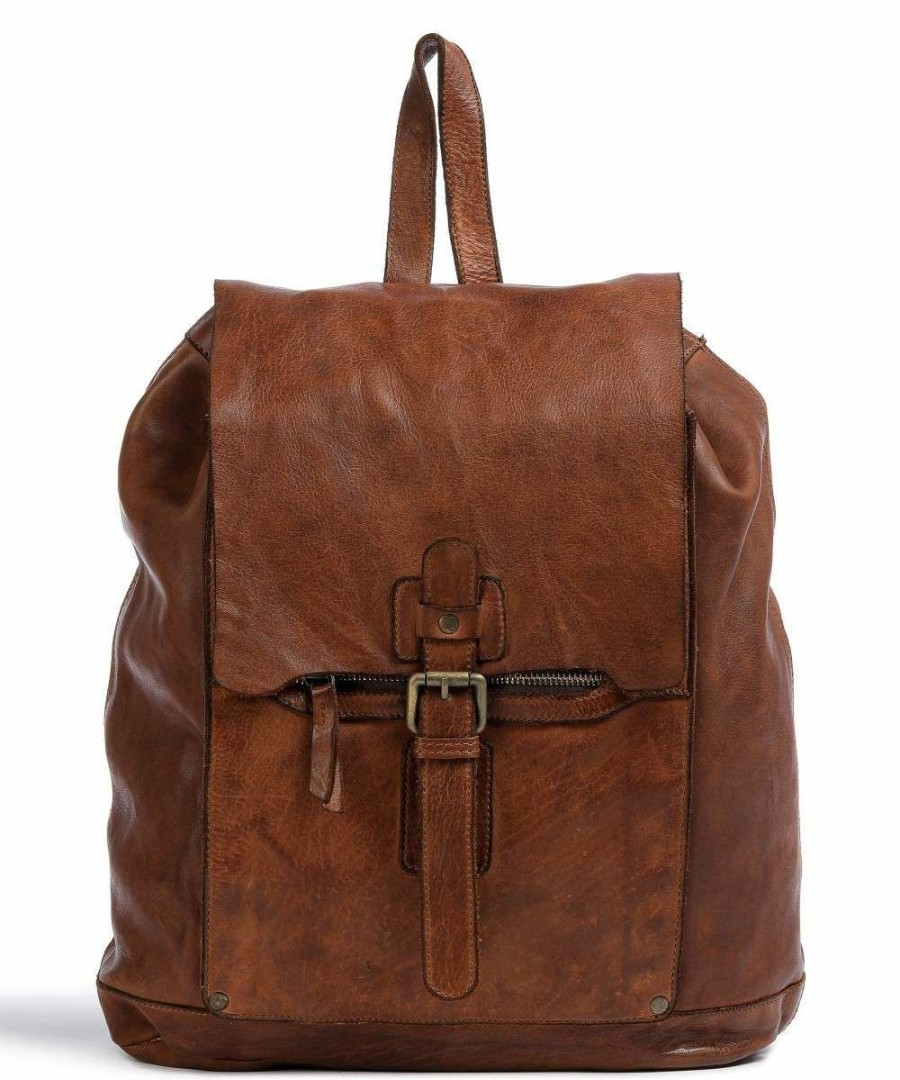 Backpacks * | Submarine Backpack Fine Grain Cow Leather Harold'S Discount Sale Cognac