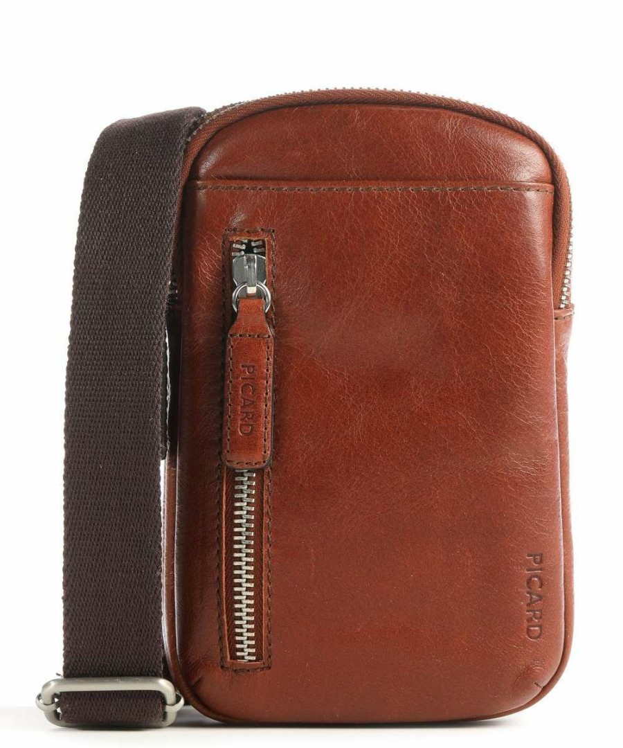 Bags * | Buddy Phone Bag Buffalo Leather Picard Store Cognac