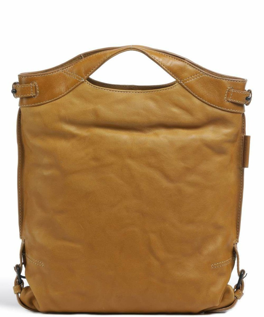 Backpacks * | Grandma'S Luxury Club Mrs. Peach Crumble Backpack Bag Fine Grain Cow Leather Aunts & Uncles Sale Online Yellow