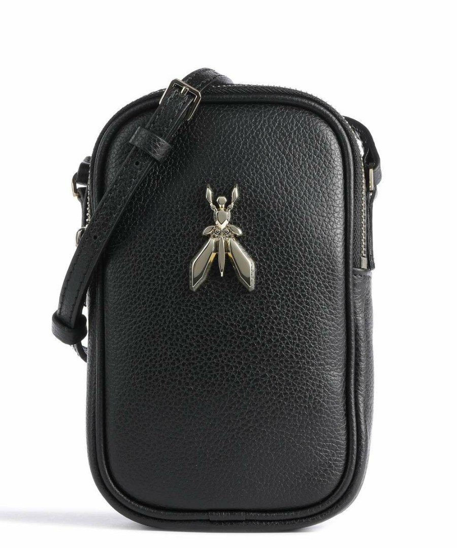 Bags * | Fly Phone Bag Grained Calfskin Patrizia Pepe Discount Sale Black