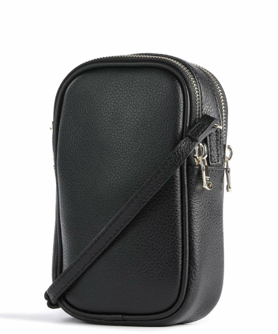 Bags * | Fly Phone Bag Grained Calfskin Patrizia Pepe Discount Sale Black