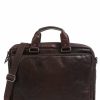 Business & Laptop * | Bronco Briefcase 15 Buffalo Leather Spikes & Sparrow Clearance Dark Brown