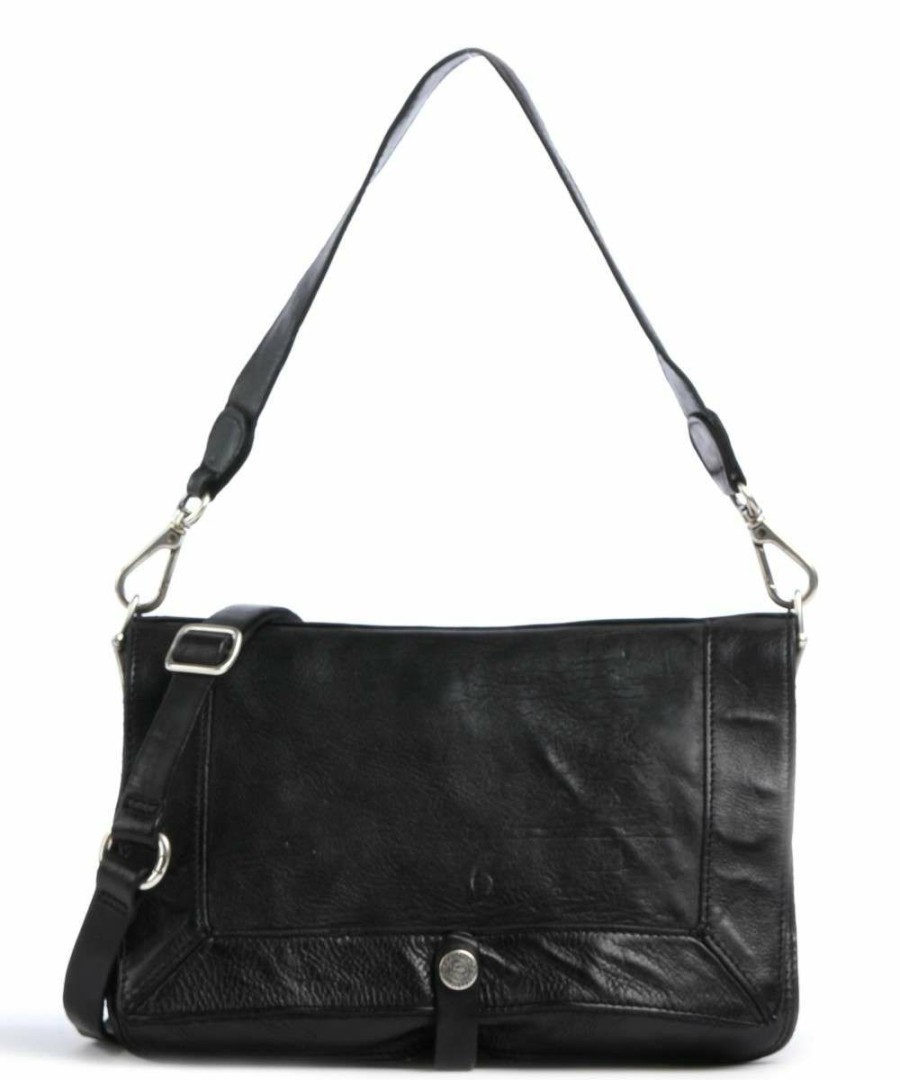 Bags * | Shoulder Bag Fine Grain Cow Leather Campomaggi Sale Online Black