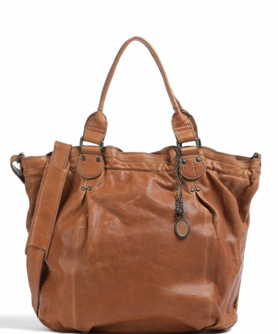 Bags * | Coffee Klatsch Susan Tote Bag Grained Leather Aunts & Uncles Shop Brown