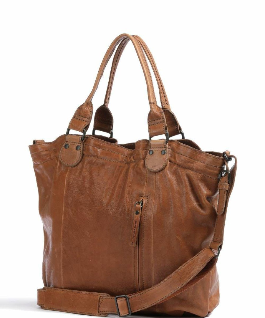 Bags * | Coffee Klatsch Susan Tote Bag Grained Leather Aunts & Uncles Shop Brown