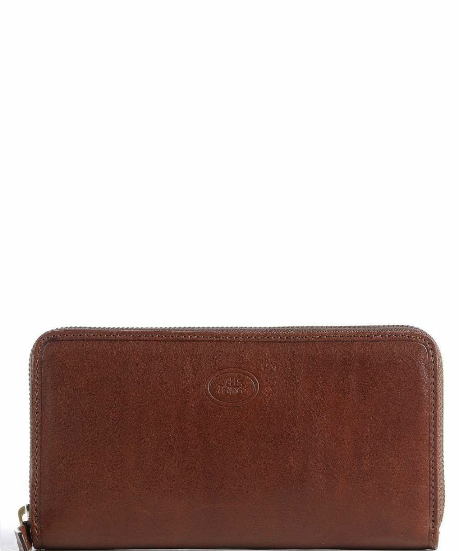 Accessories * | Story Donna Wallet Fine Grain Cow Leather The Bridge Clearance Brown