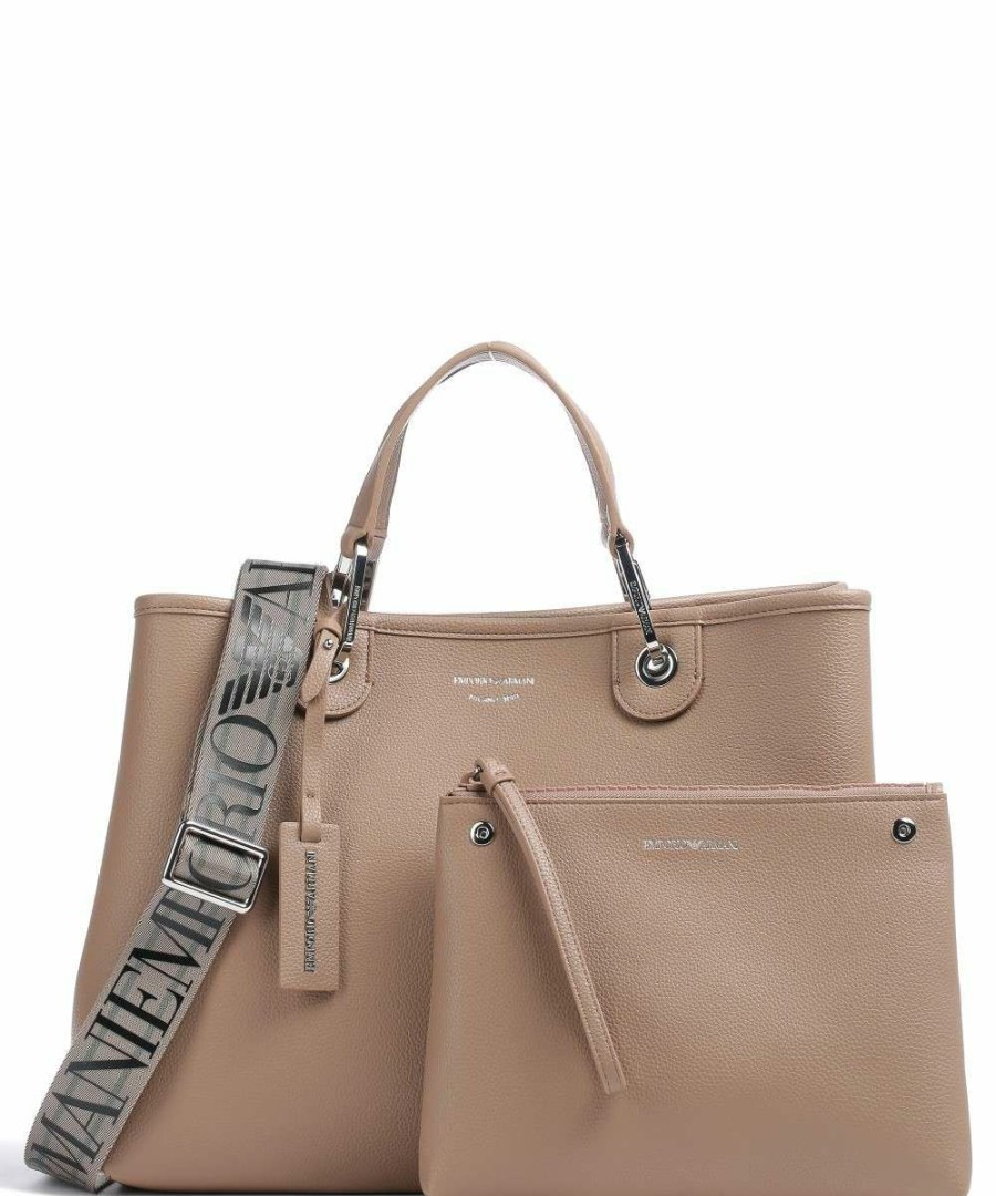 Bags * | My Ea Handbag Synthetic Emporio Armani Clearance Light Brown