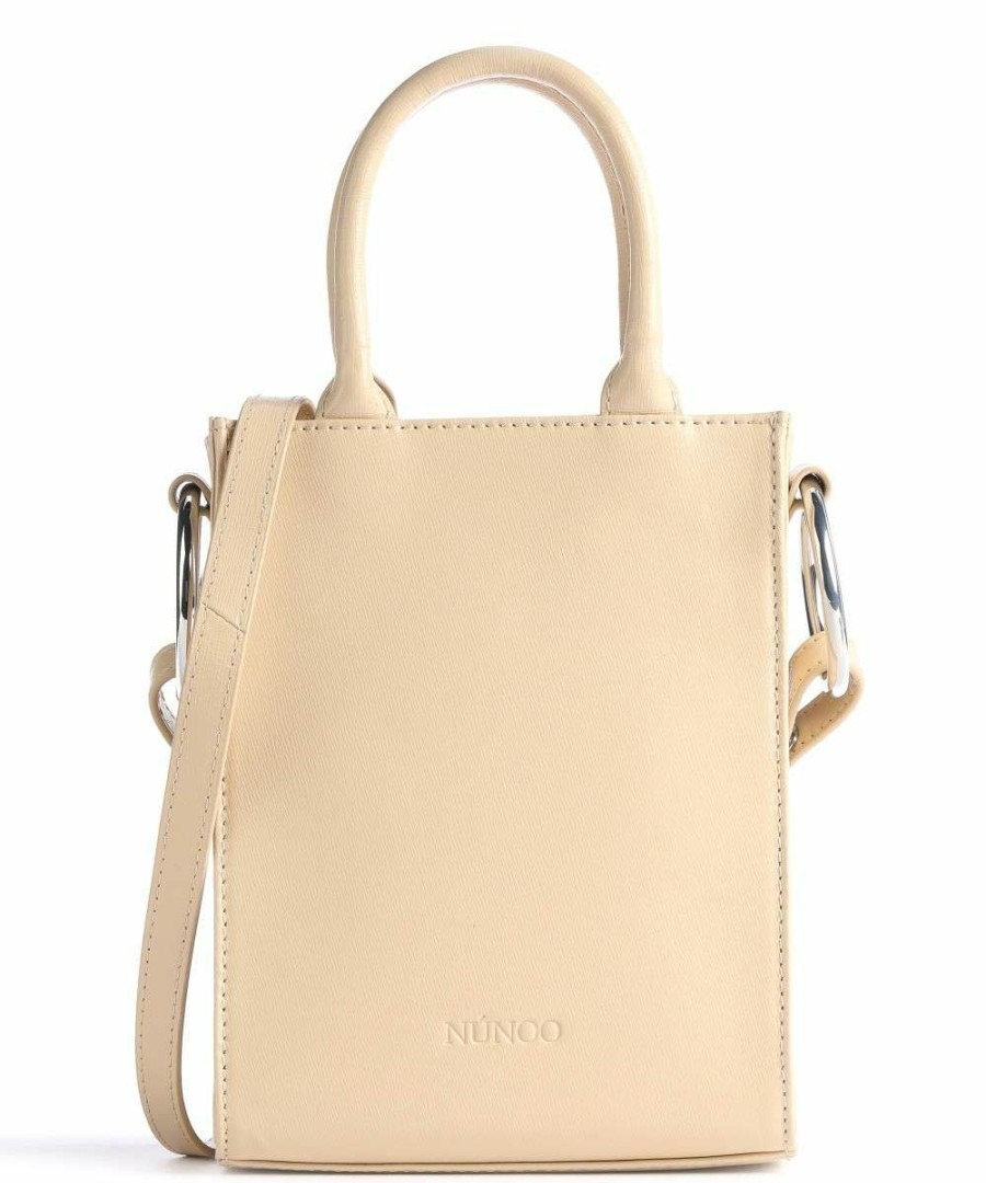 Bags * | Florence Moonbag Handbag Grained Calfskin Nunoo New Beige