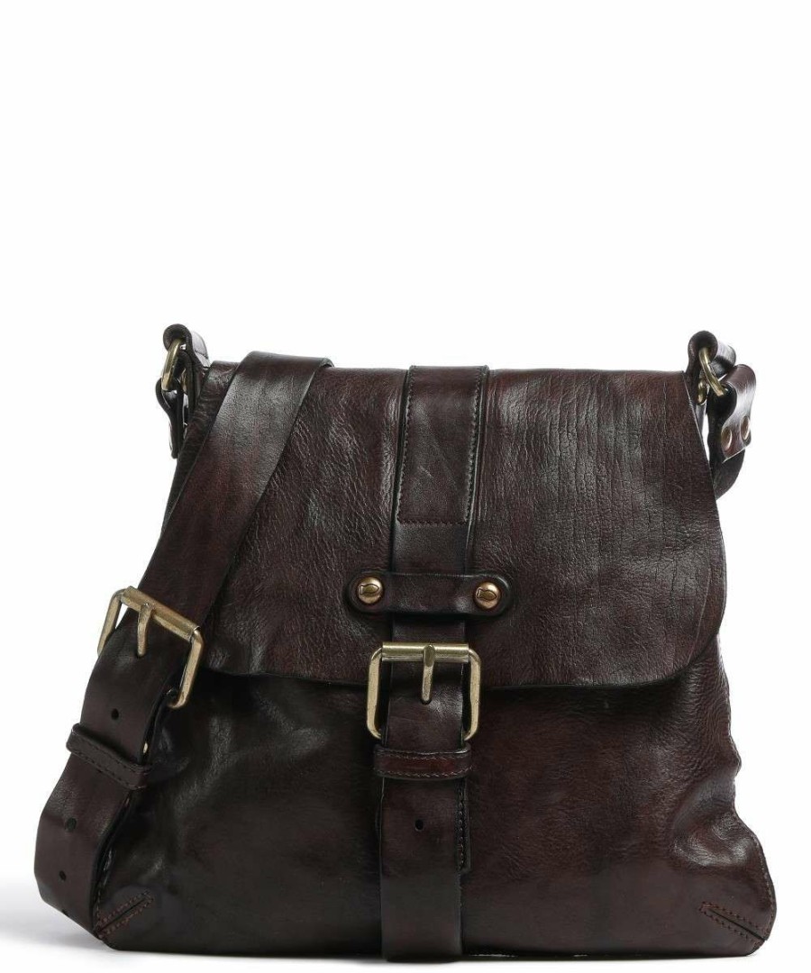 Bags * | Lavata Crossbody Bag Grained Cow Leather Campomaggi Sale Online Dark Brown