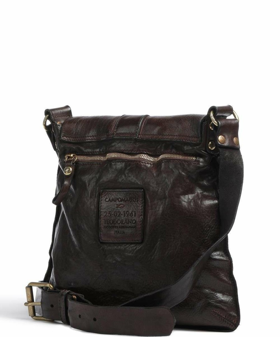 Bags * | Lavata Crossbody Bag Grained Cow Leather Campomaggi Sale Online Dark Brown