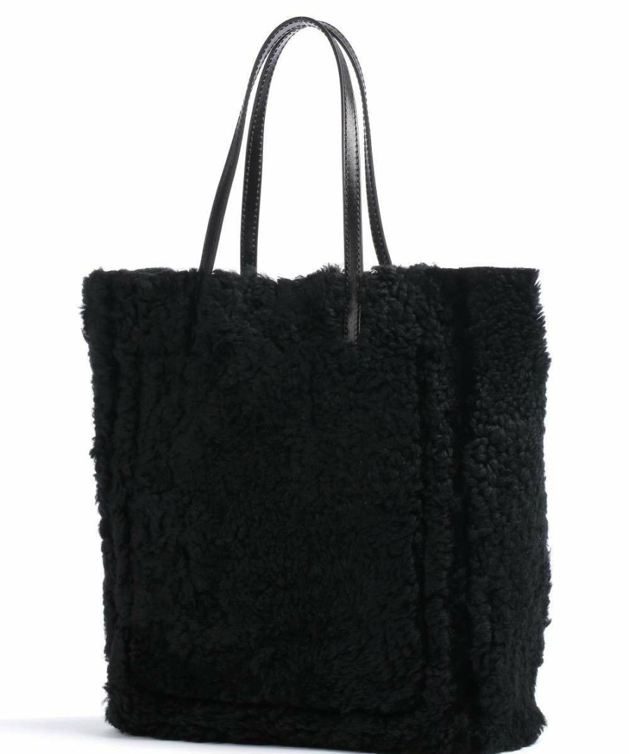 Bags * | Merinos Tote Bag Wool, Fine Grain Cow Leather The Bridge Cheap Black