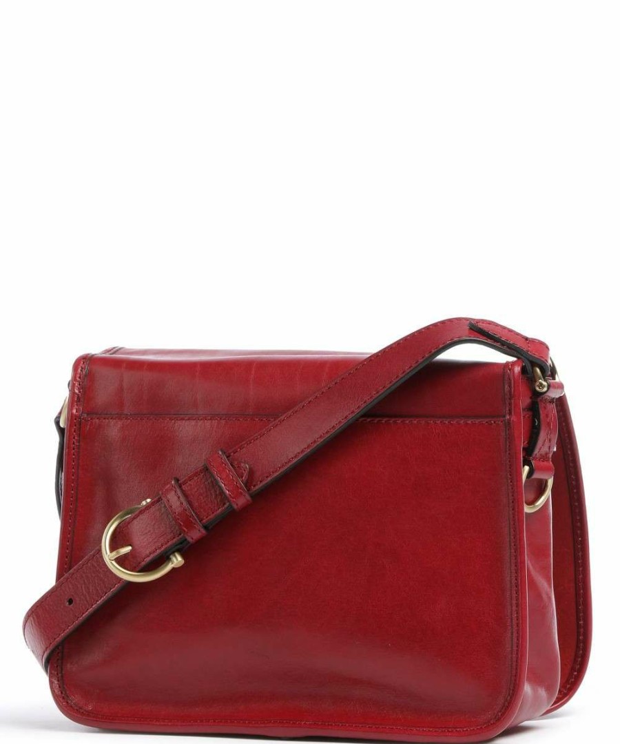 Bags * | Biba Crossbody Bag Fine Grain Cow Leather The Bridge Clearance Ruby Red