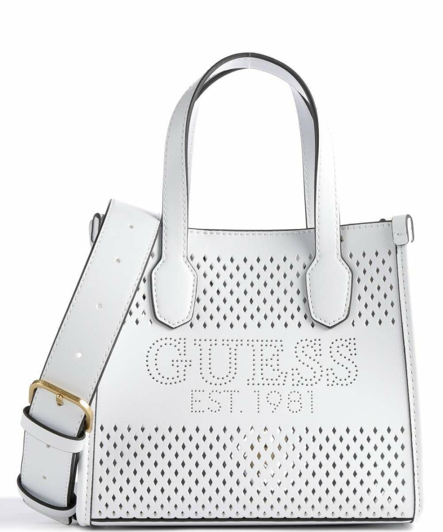 Bags * | Katey Crossbody Bag Synthetic Guess Discount Sale White