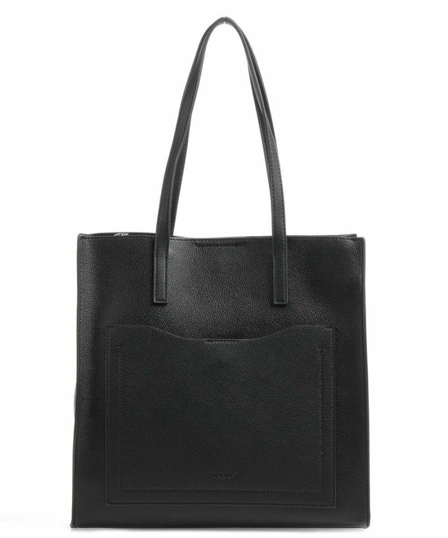 Bags * | Halsa Tote Bag Synthetic Seidenfelt Crazy Deals Black