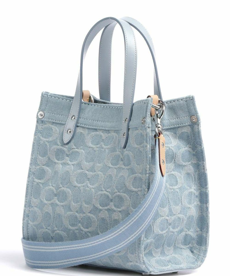 Bags * | Handbag Cotton Coach Crazy Deals Light Blue