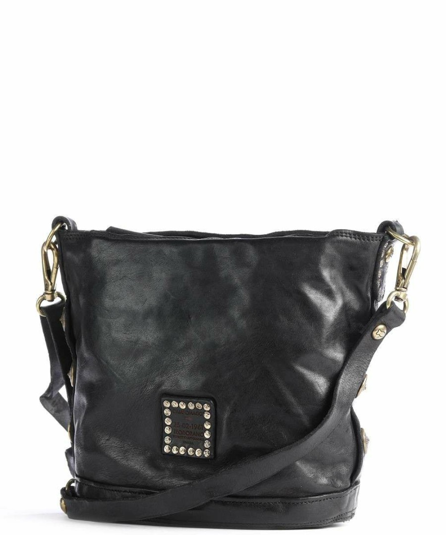 Bags * | Bucket Bag Fine Grain Cow Leather Campomaggi New Black