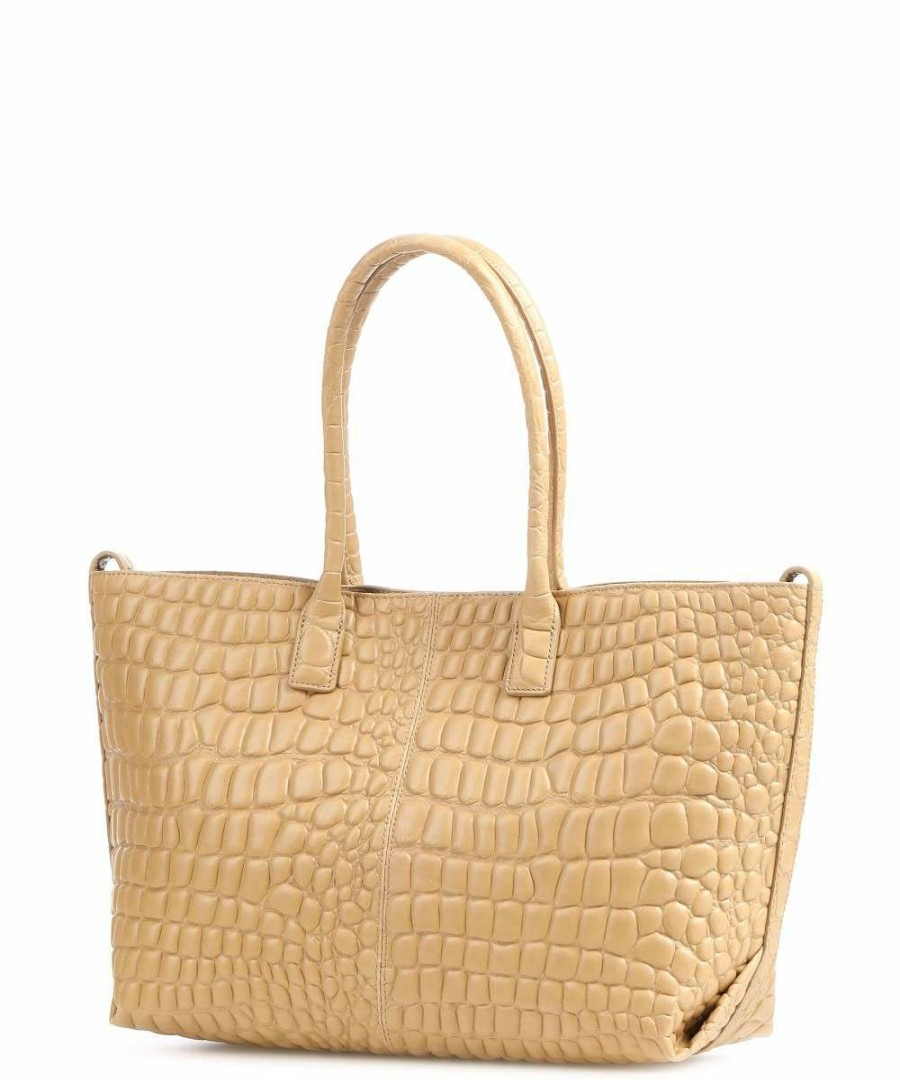 Bags * | Croco Chelsea M Tote Bag Leather Liebeskind Discount Online Sand