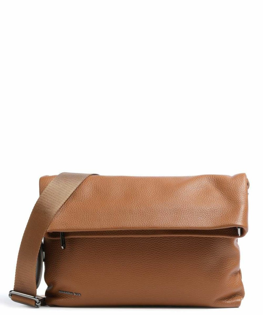 Bags * | Mellow Leather Crossbody Bag Grained Calfskin Mandarina Duck Discount Sale Brown