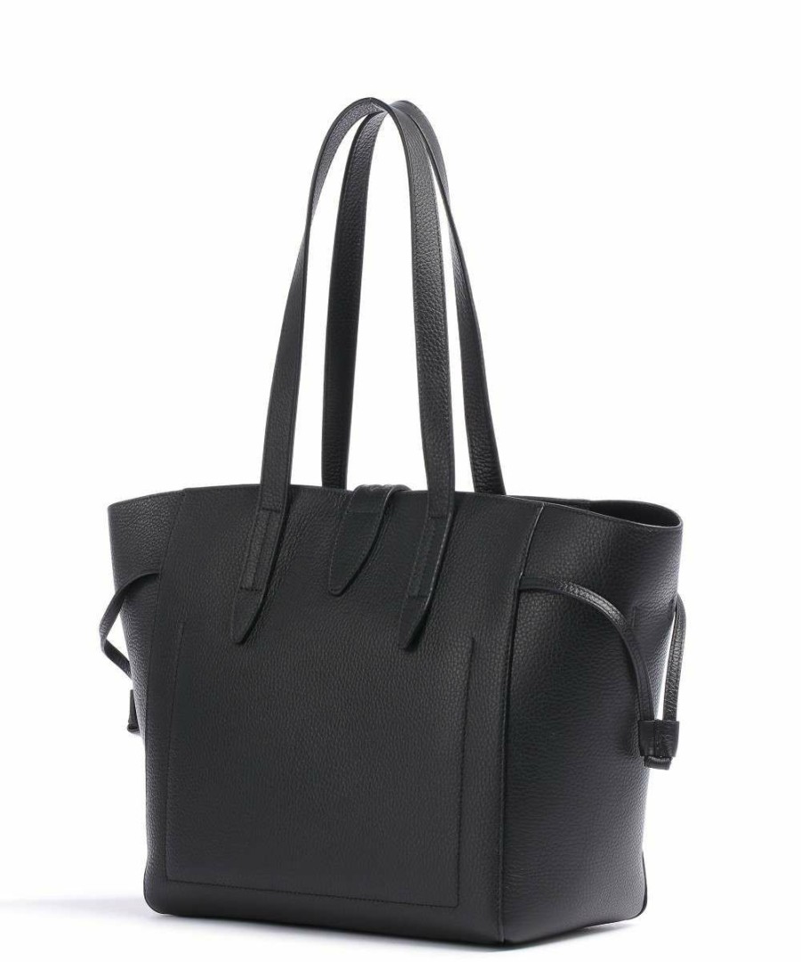 Bags * | Net M Tote Bag Grained Calfskin Furla Low Price Black