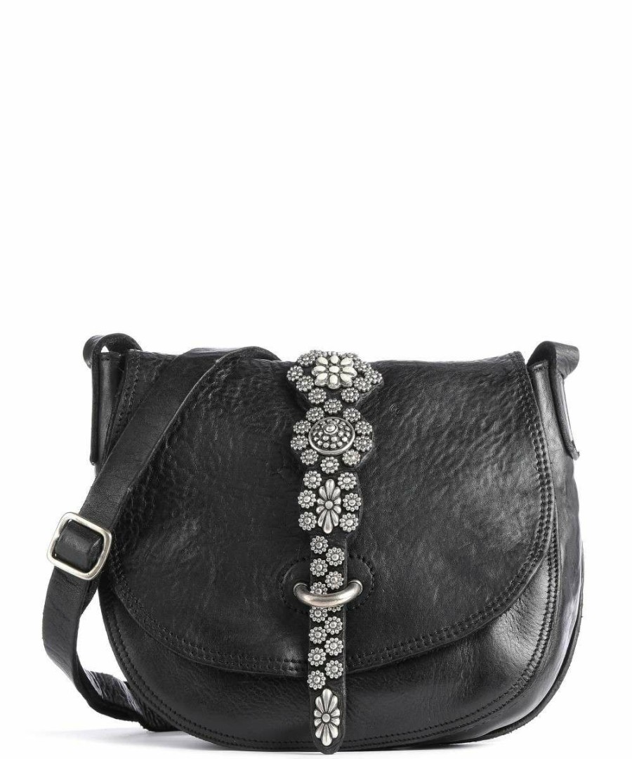 Bags * | Prestige Crossbody Bag Grained Cow Leather Campomaggi Excellent Quality Black