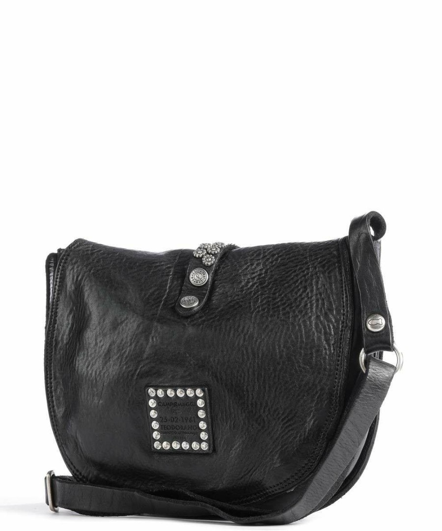 Bags * | Prestige Crossbody Bag Grained Cow Leather Campomaggi Excellent Quality Black