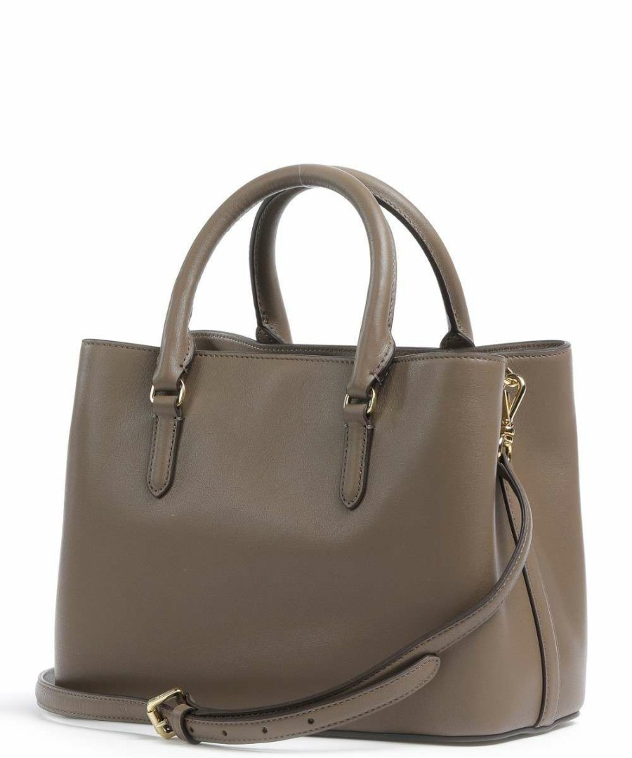 Bags * | Marcy 26 Handbag Fine Grain Cow Leather Lauren Ralph Lauren Exclusive Design Taupe