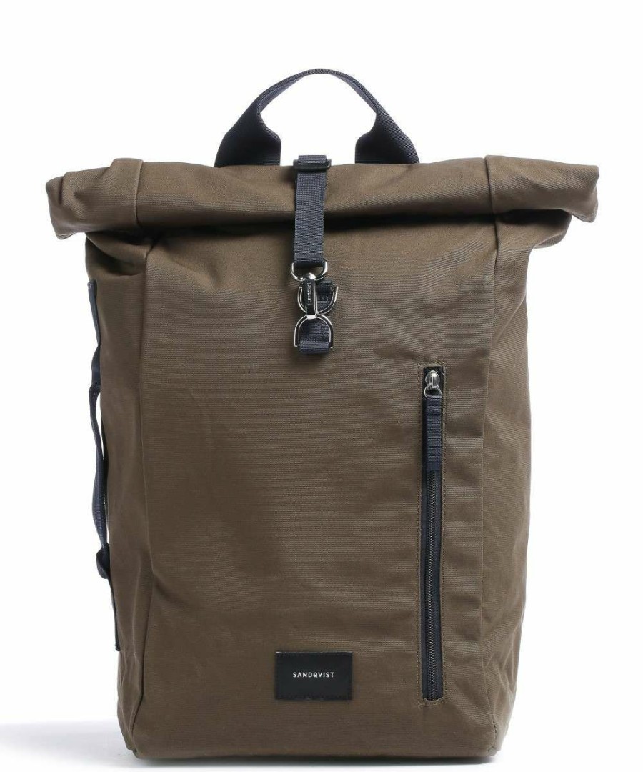 Backpacks * | Ground Dante Vegan Backpack Organic Cotton Sandqvist New Olive-Green