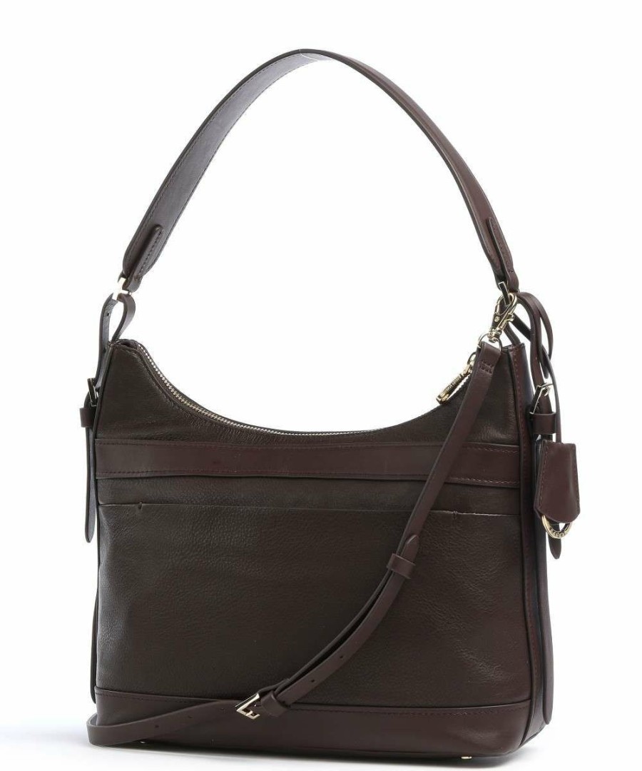 Bags * | Peregrine Road Hobo Bag Grained Leather Radley London Exclusive Design Dark Brown