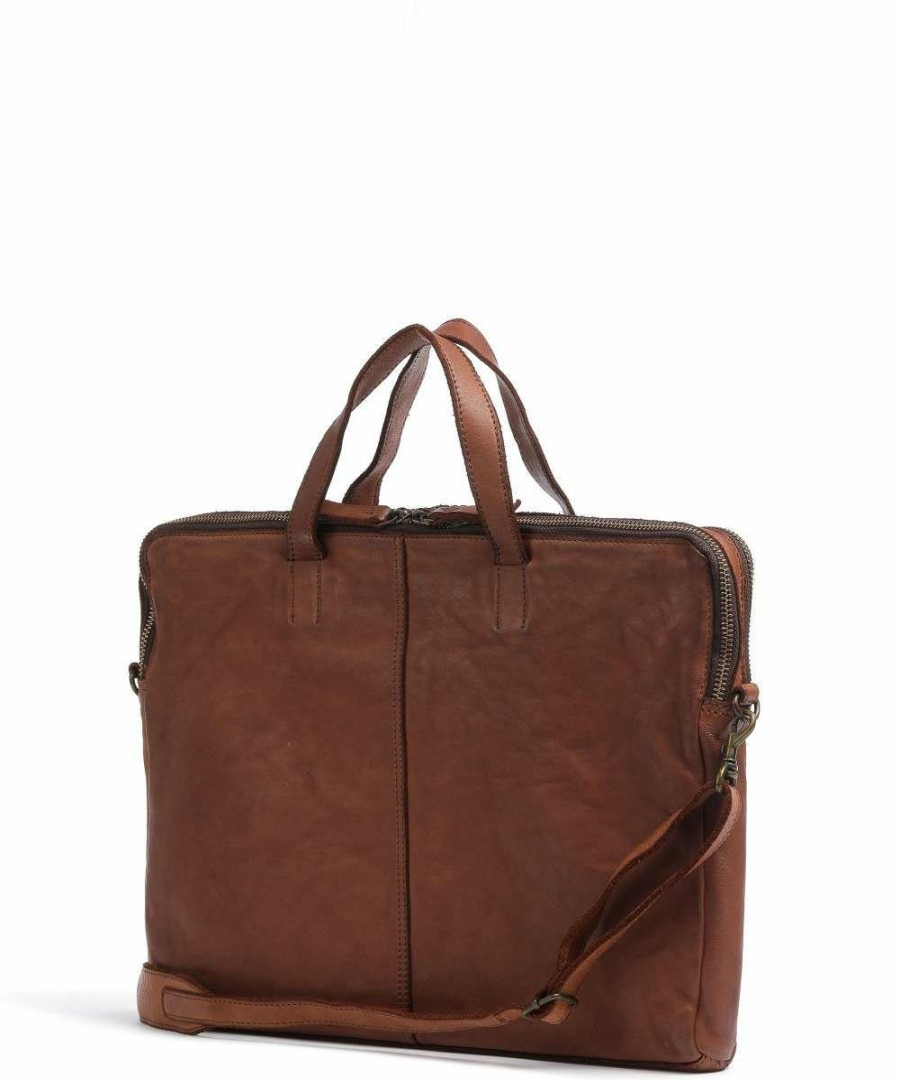 Business & Laptop * | Submarine Laptop Bag 15 Grained Leather Harold'S Best Sellers Cognac