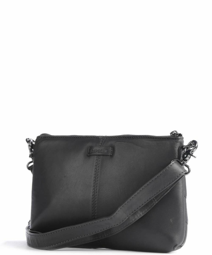 Bags * | Modern Art Crossbody Bag Sheepskin Leather Depeche Official Dark Grey